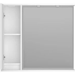 Изображение товара зеркальный шкаф brevita balaton bal-04090-01-л 88,2x80 см l, с подсветкой, выключателем, белый матовый