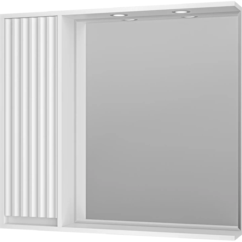 Зеркальный шкаф Brevita Balaton BAL-04090-01-Л 88,2x80 см L, с подсветкой, выключателем, белый матовый