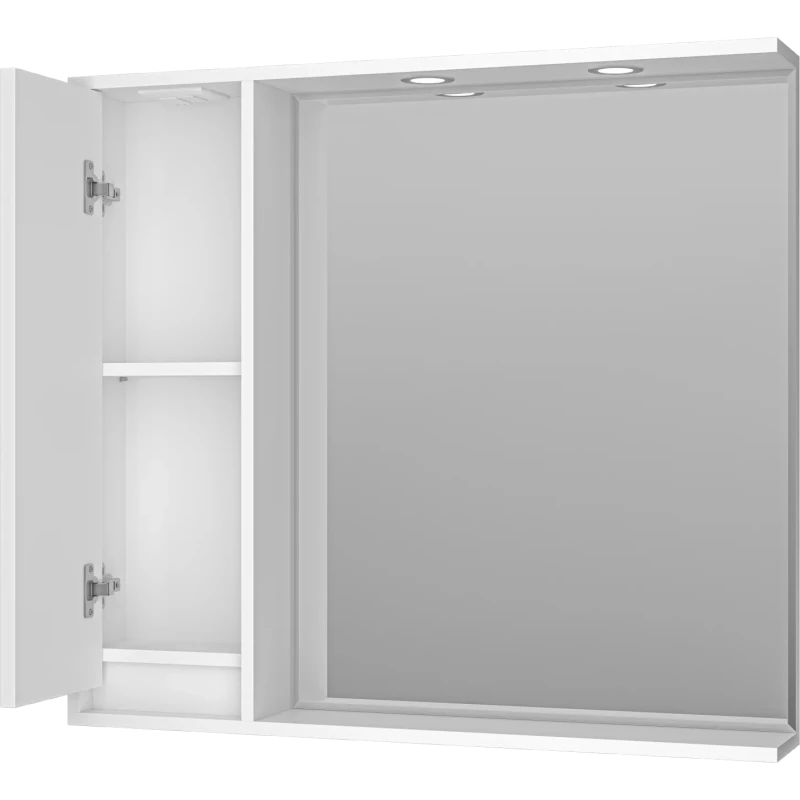 Зеркальный шкаф Brevita Balaton BAL-04090-01-Л 88,2x80 см L, с подсветкой, выключателем, белый матовый