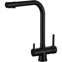 Смеситель для кухни Zorg ZR 348 YF BLACK с подключением к фильтру, черный