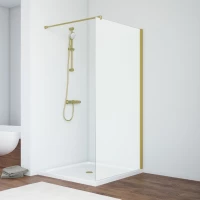 Душевая перегородка Vegas Glass EAF NOVO h2000 116 03 10 116 см, профиль золотой матовый, стекло сатин