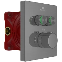 Термостат для ванны Vincea VSCV-321T-MGM встраиваемый, вороненая сталь