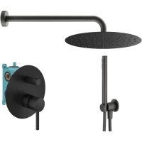 Душевой комплект Plumberia Selection IXO KITXO18NO 250 мм, со смесителем, черный матовый