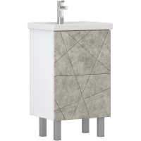 Тумба под раковину Vigo Geometry tn.bsf.GEO.FOS.50.2Y бетон 46,4 см, напольная, бетон/белый матовый