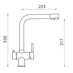 Изображение товара смеситель для кухни с подключением к фильтру schock vitus нержавеющая сталь/альпина 710430