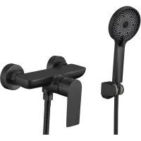 Смеситель для душа Fmark FS8802H с душевым гарнитуром, черный матовый
