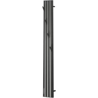 Полотенцесушитель электрический Point Пиано PN19722BC 1200x150, диммер левый, черный матовый/хром