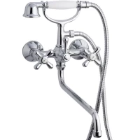 Смеситель для ванны Emmevi Deco Classic 12011CM35/CR универсальный, с душевым гарнитуром, хром