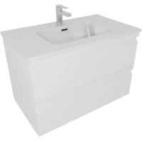 Тумба с раковиной Aquatek Вега AQ77080-MW 81,5 см, подвесная, белый матовый