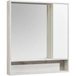 Изображение товара зеркальный шкаф 80x91 см белый глянец/дуб крафт акватон флай 1a237702fax10