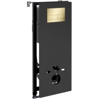 Инсталляция для унитаза WasserKRAFT Abens 20 20TLT.010.ME.BL.PG04 с кнопкой смыва, золотой