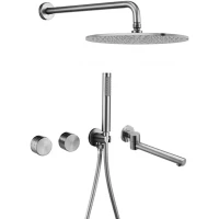 Душевой комплект Feramolli Amos CN742-12 300 мм, CoolStart, со смесителем, никель матовый