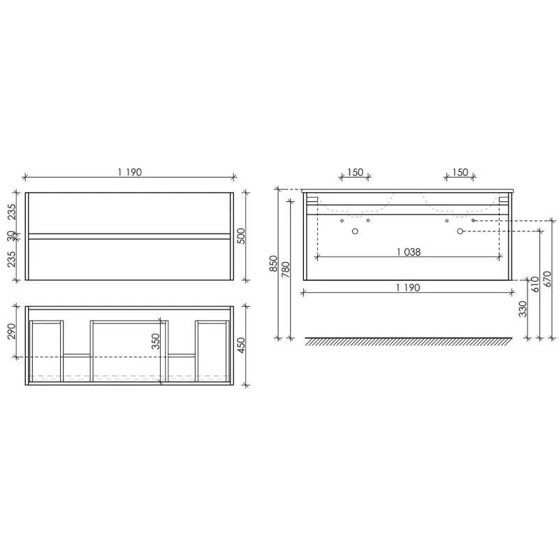 Комплект мебели белый глянец 121 см Sancos Smart SM120-2W + CN7004 + CI1200