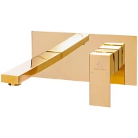 Смеситель для раковины Grocenberg GB588GO встраиваемый, золотой