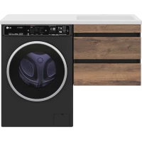 Тумба под раковину Misty Коломбо П-Кол06060-011П2Я 56 см, подвесная, над стиральной машиной, дуб галифакс/антрацит матовый