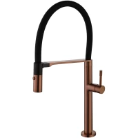 Смеситель для кухни Boheme Uno 114-BRB с гибким изливом, бронза матовая