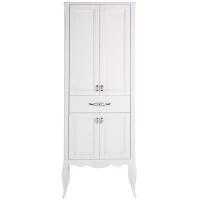 Пенал ASB-Woodline Модерн 11258 БС напольный, белый серебряная патина