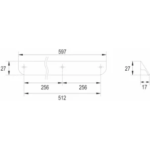 Изображение товара ручка для мебели 1 шт cezares eco rs156gr.3/512 59,7 см, серый