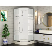 Душевая кабина Esbano Econom ESE-100CR ESKE100CR 100x100x210 см, с крышей, низкий поддон, профиль хром, стекло интимато