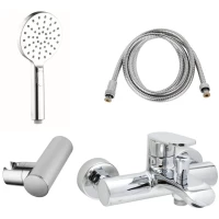 Смеситель для ванны AQG Beta 01BE2410CR с душевым гарнитуром, хром