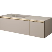 Тумба с раковиной Armadi Art Quatro Daphne 790-M2-140-D-MG + 793-140-D-L 141 см L, подвесная, бежевый матовый