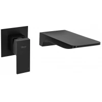 Смеситель для раковины Rea Mason REA-B0690 встраиваемый, без донного клапана, черный матовый