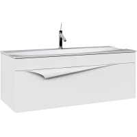 Тумба с раковиной белый матовый 120 см Clarberg Papyrus PAP0112 + Pap.12.04.WG