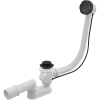 Слив-перелив для ванны AlcaPlast A55K-GM-B полуавтомат, оружейная сталь матовый