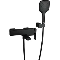 Смеситель для ванны Gappo G3217-6 с душевым гарнитуром, черный матовый