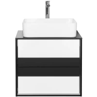 Тумба белый глянец/черный матовый 60 см Style Line Амстердам ЛС-000010040