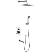 Душевой комплект Gappo G7102 300 мм, со смесителем, хром