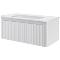 Тумба с раковиной Armadi Art Voi Matt White 782-100-R-MW + 786-100-MW 102 см, подвесная, белый матовый