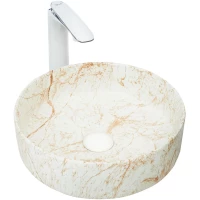 Раковина-чаша WeltWasser Elbach 3134 M829 10000004542 35,5x35,5 см, накладная, бежевый мрамор