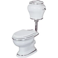 Унитаз напольный Migliore Milady 31741 с низким бачком, хром/белый, фурнитура хром/белый