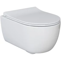 Унитаз подвесной Ambassador Abner 103T20001R-102T20001S безободковый, с сиденьем микролифт, белый глянец