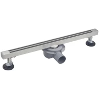 Душевой трап (лоток) Wonzon & Woghand WW-65409T-BR 90 см, с решеткой, щелевой, никель матовый