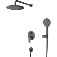 Душевой комплект Cezares Stylus STYLUS-DSET-NOP 220 мм, со смесителем, черный матовый