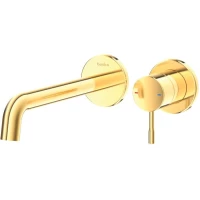 Смеситель для раковины Teska Atlas E5707 встраиваемый, без донного клапана, золотой