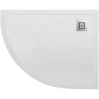 Душевой поддон BelBagno Uno TRAY-MR-UNO-RH-120/80-550-35-W-R-CR 120x80 см R, из литьевого мрамора, асимметричный, белый