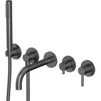 Смеситель для ванны Whitecross Y Y1240GM встраиваемый, с душевым гарнитуром, оружейная сталь