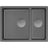 Кухонная мойка Paulmark Next PM225844-GM 58x44 см, вороненая сталь