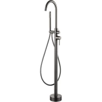 Смеситель напольный для ванны Knotlor Eclipse SS-27/GM вороненая сталь