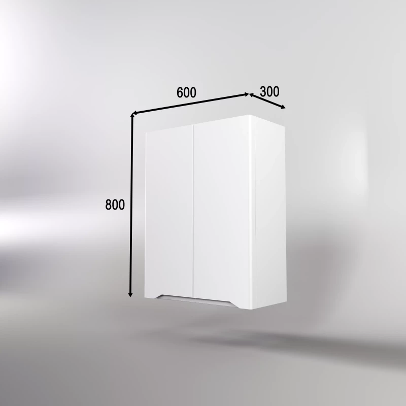Шкаф двустворчатый 60x80 см белый матовый Style Line Марелла СС-00002424