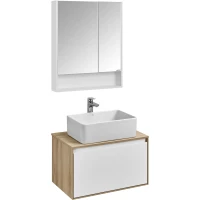 Комплект мебели дуб эльвезия/белый глянец 69 см Акватон Либерти 1A279801LYC70 + 1A281203LYC70 + 732700B000 + 1A252202SD010