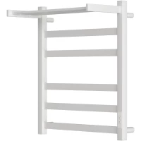 Полотенцесушитель электрический Point Меркурий с полкой П5 PN83856PW 600x530, диммер правый, белый матовый