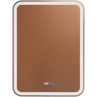 Зеркальный шкаф AQUAme AQM9204 60x80 см L, с LED-подсветкой, сенсорным выключателем, диммером, антизапотеванием, часами, антрацит матовый