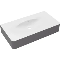 Раковина Vincea Caprise VCB-4CA100MWG 100x54 см, подвесная, белый матовый/серый матовый