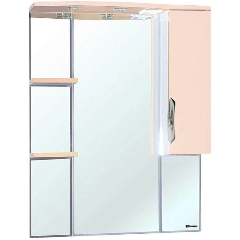 Зеркальный шкаф 75x100 см бежевый глянец/белый глянец R Bellezza Лагуна 4612112001071