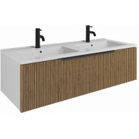 Тумба под раковину ЗОВ Кито K120BT 119 см, подвесная, тростник/белый матовый