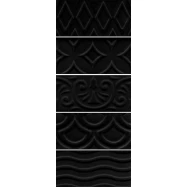 Плитка 16016 Авеллино чёрный структура Mix 7.4x15